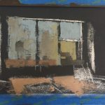 View South From 88 Gold Street (from Danny Lyon]. Acrylic on paper, 7 x 10" [unfinished]